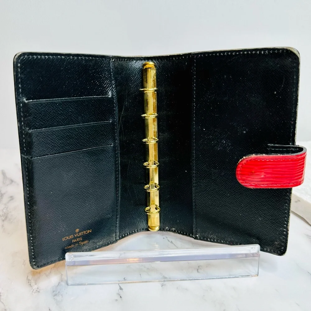 EUC Vintage Louis Vuitton Red Epi Leather Small Ring Agenda Cover